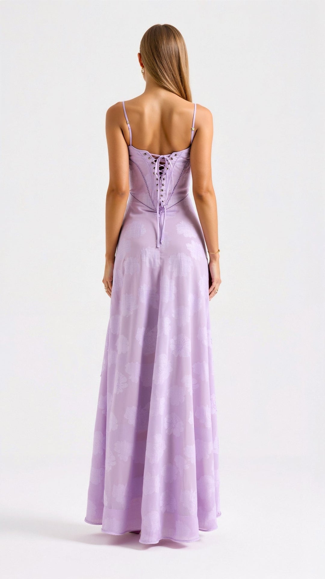 Cressida | Women's Floral Jacquard Corset Slip Maxi Dress