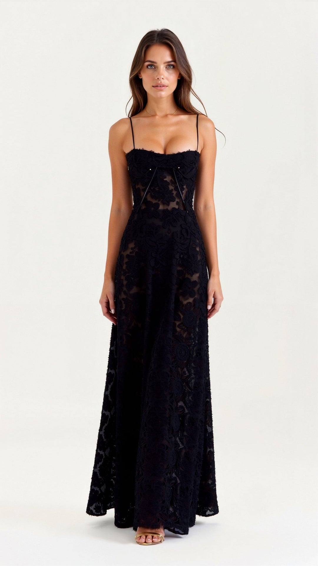 Cressida | Women's Floral Jacquard Corset Slip Maxi Dress