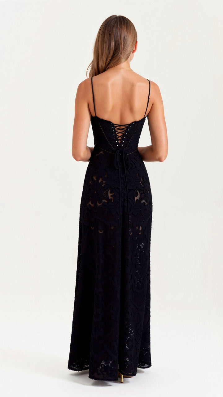 Cressida | Women's Floral Jacquard Corset Slip Maxi Dress