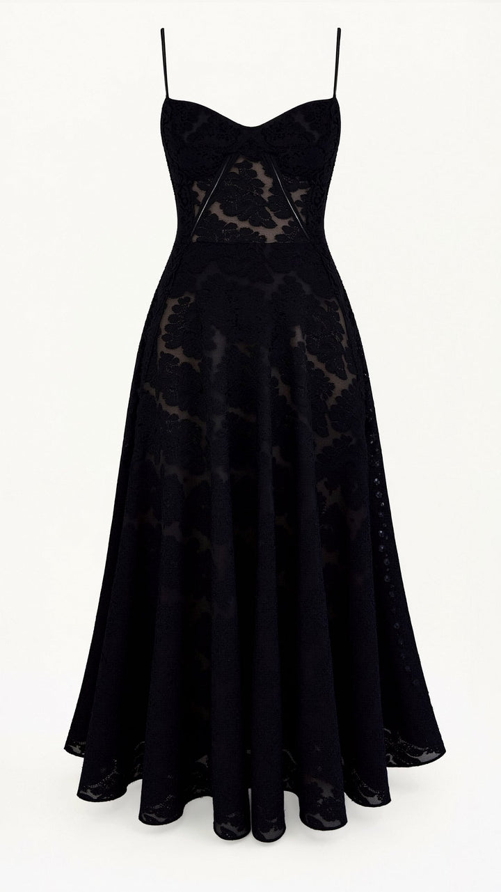 Cressida | Women's Floral Jacquard Corset Slip Maxi Dress