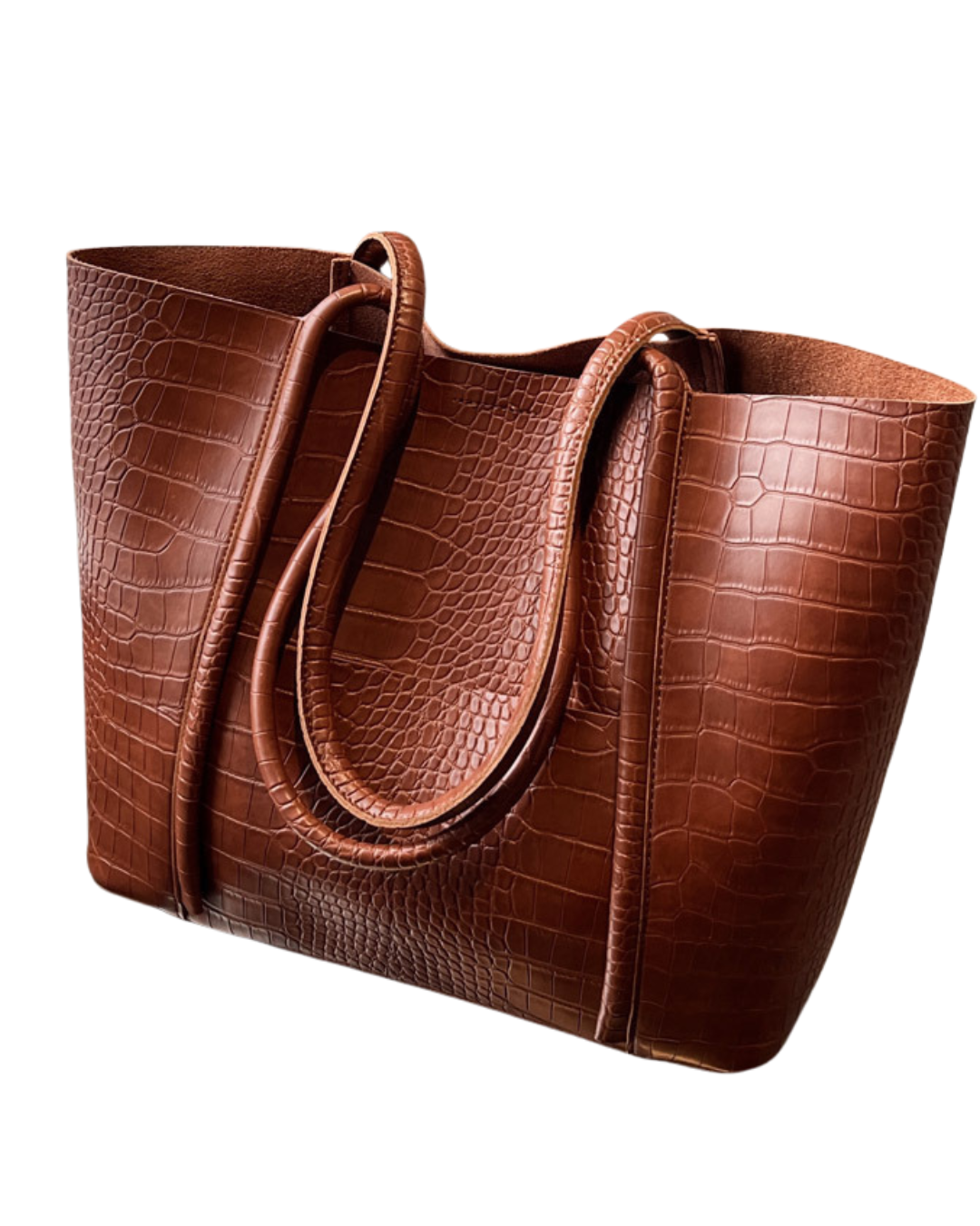 Tote Bag – Crocodile Pattern, Magnetic Buckle, Double Strap