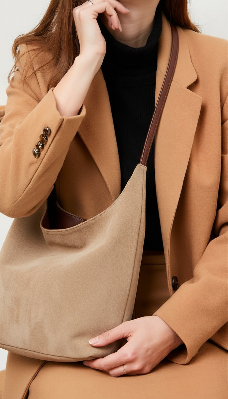 Tote Bag – Vertical Square, Stitch Detail, Magnetic Clasp