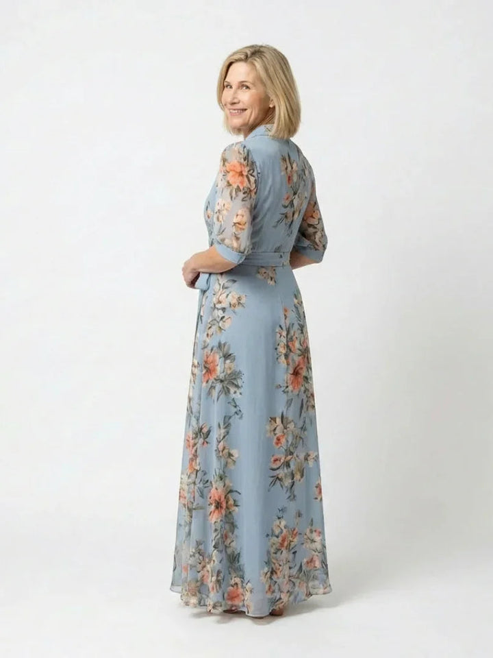 Aria | Women's Floral Wrap Maxi V Neck Summer Dress