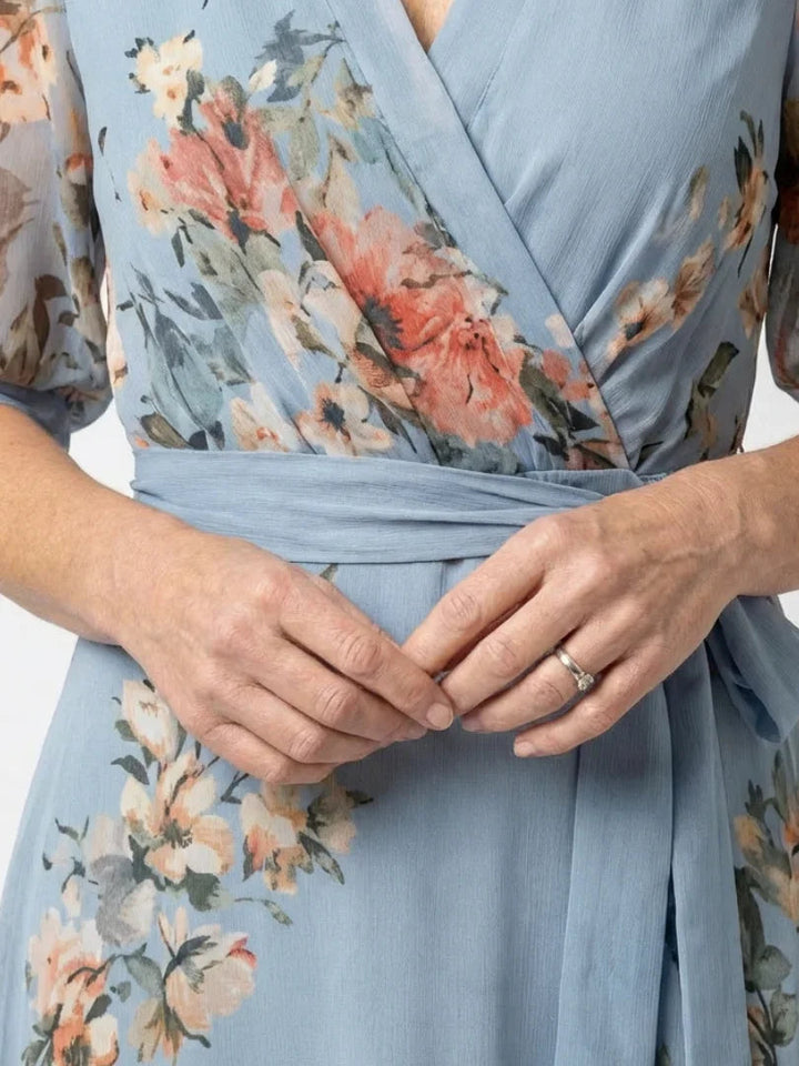 Aria | Women's Floral Wrap Maxi V Neck Summer Dress