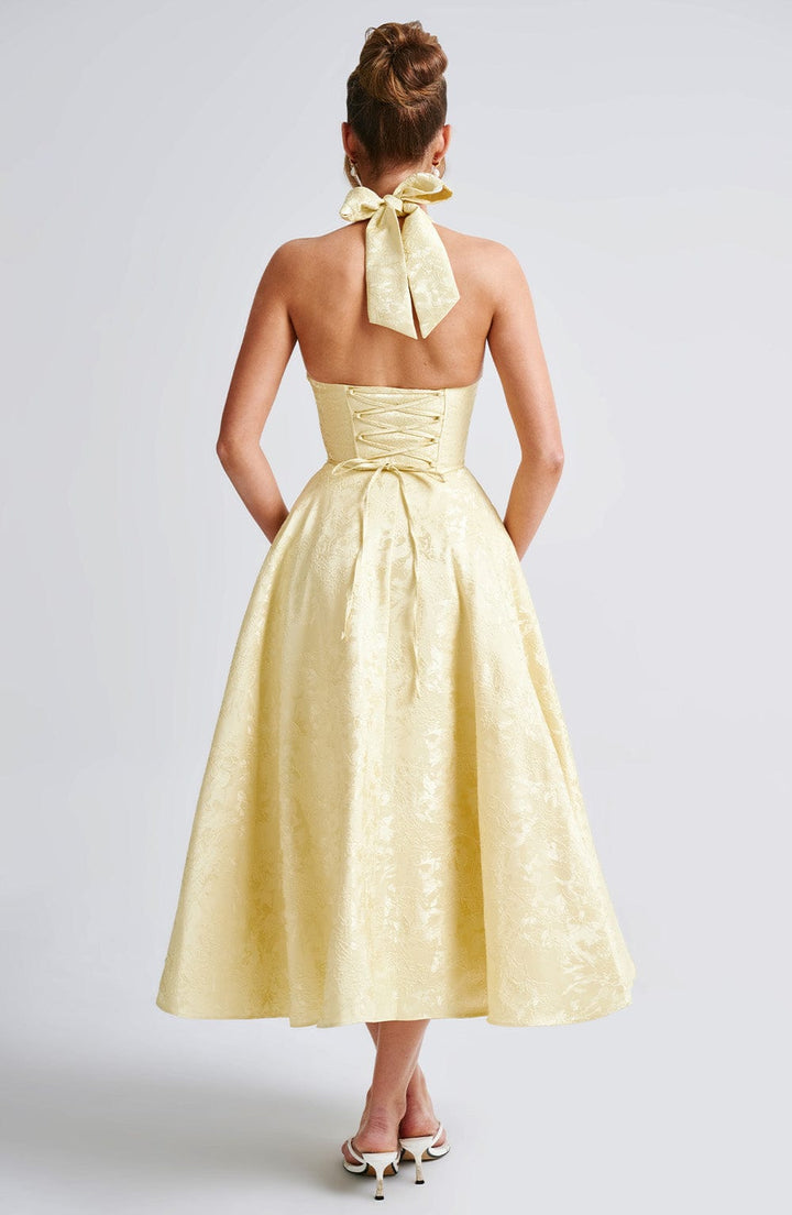 Audrey | Women's Wedding Guest Halter Midi-Dress