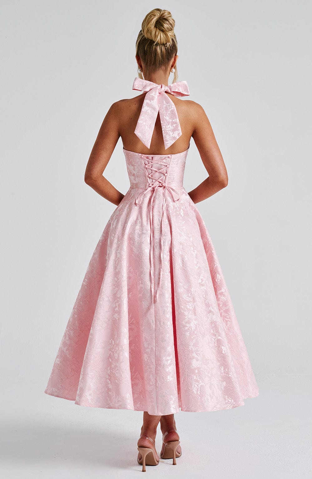 Audrey | Women's Wedding Guest Halter Midi-Dress