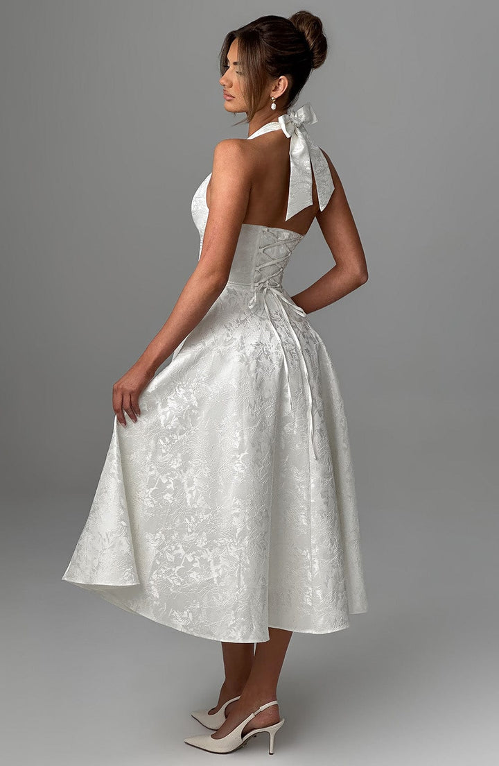 Audrey | Women's Wedding Guest Halter Midi-Dress