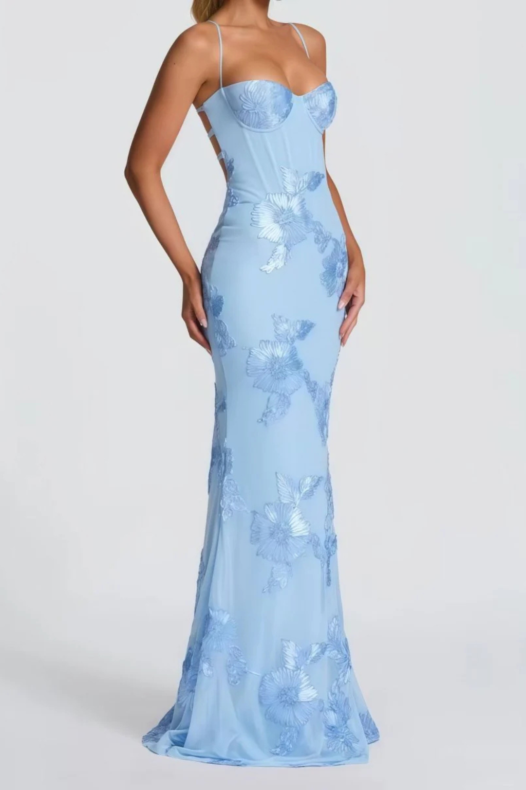 Aveline | Women's Wedding Guest Floral Corset Maxi-Dress