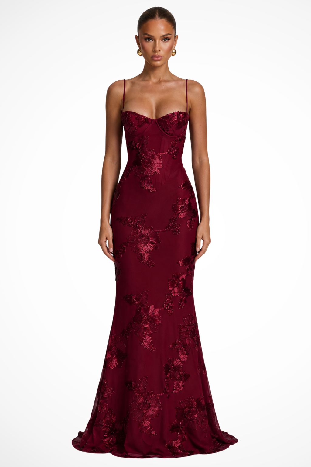 Aveline | Women's Wedding Guest Floral Corset Maxi-Dress