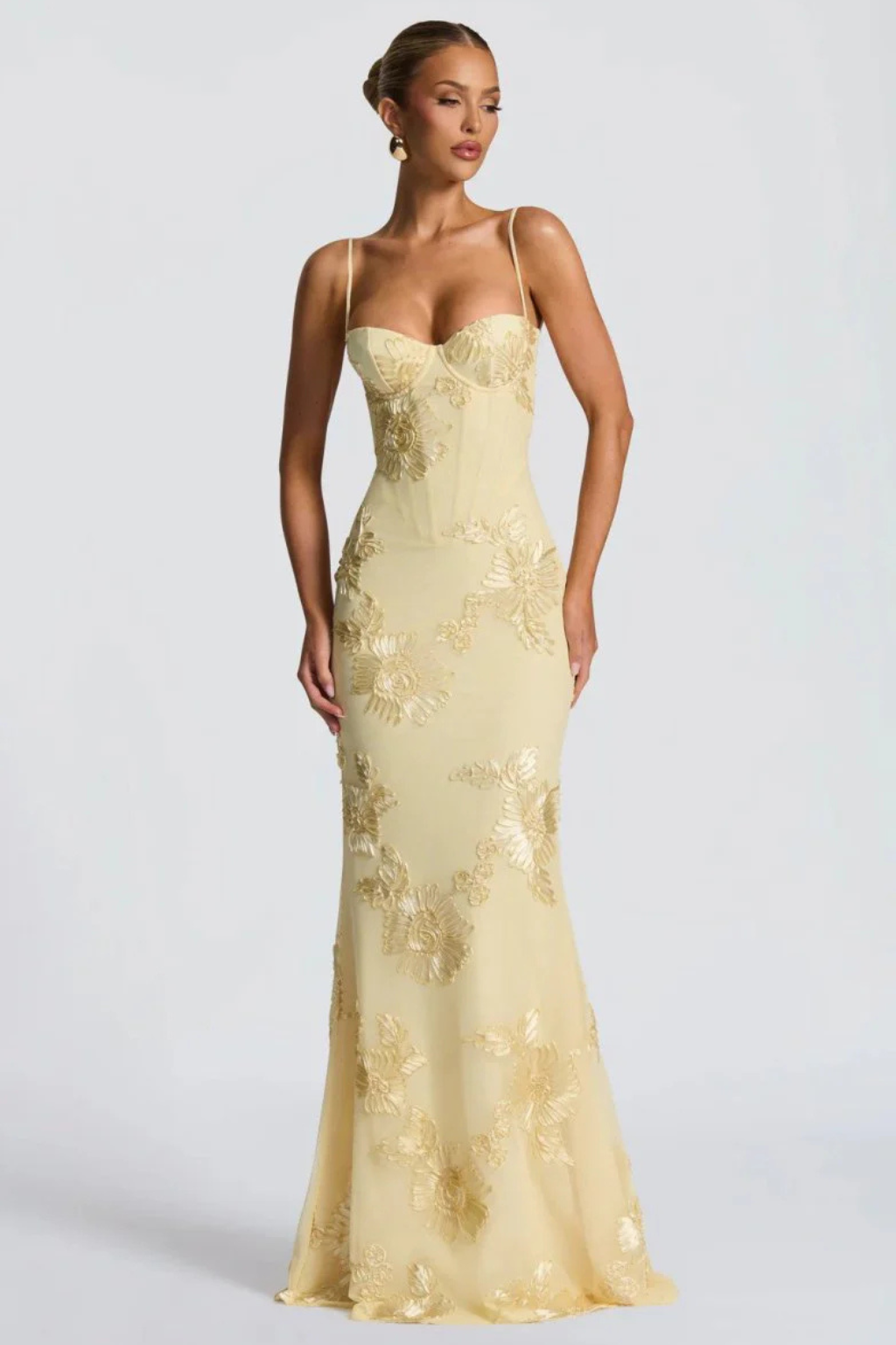 Aveline | Women's Wedding Guest Floral Corset Maxi-Dress
