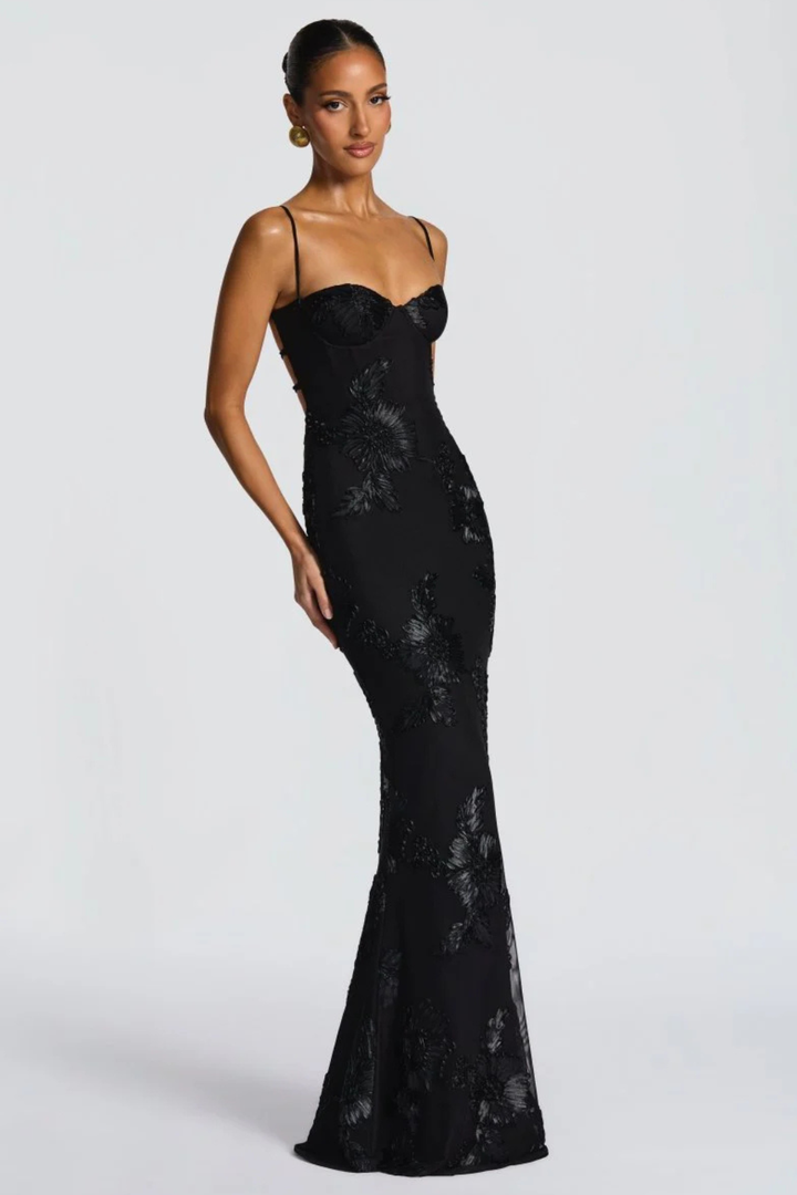 Aveline | Women's Wedding Guest Floral Corset Maxi-Dress