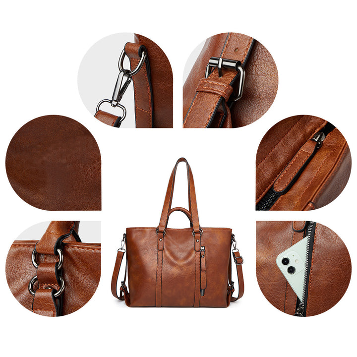 Shoulder Bag – Horizontal Shape, Zip Closure, Minimalist