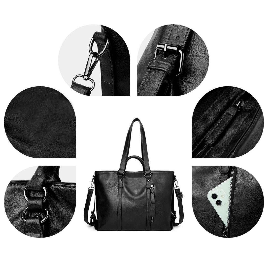 Shoulder Bag – Horizontal Shape, Zip Closure, Minimalist