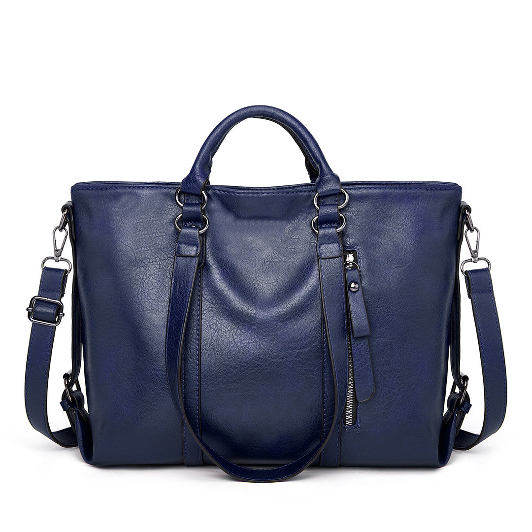 Shoulder Bag – Horizontal Shape, Zip Closure, Minimalist