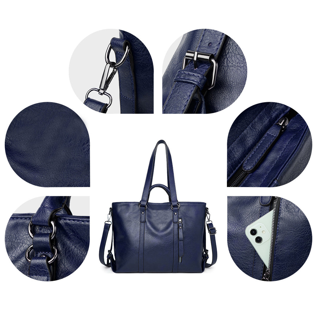 Shoulder Bag – Horizontal Shape, Zip Closure, Minimalist