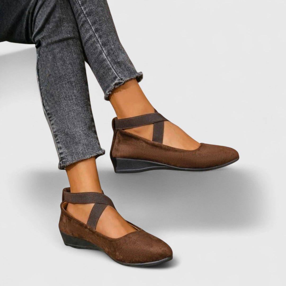 Bridget | Women's Orthopedic Crisscross Ankle Strap Flats