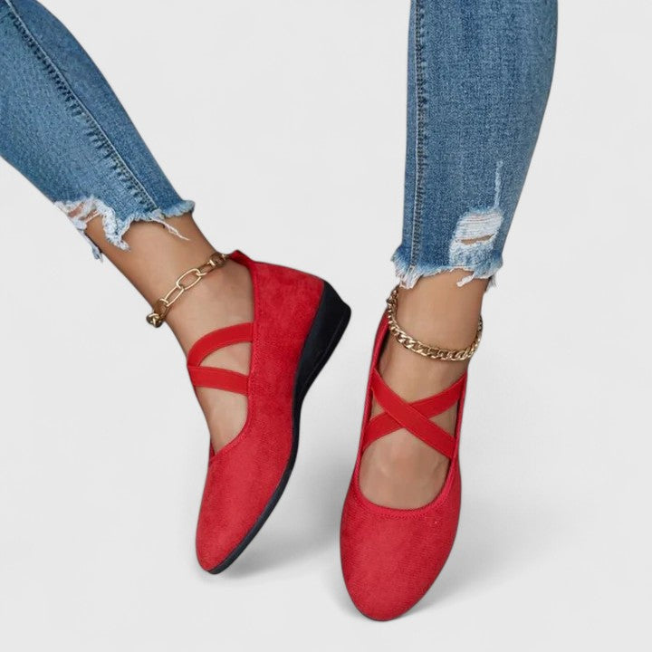 Bridget | Women's Orthopedic Crisscross Ankle Strap Flats