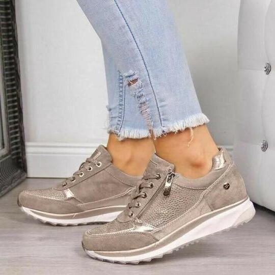 Bridget | Women's Orthopedic Zip Lace-Up Trainers