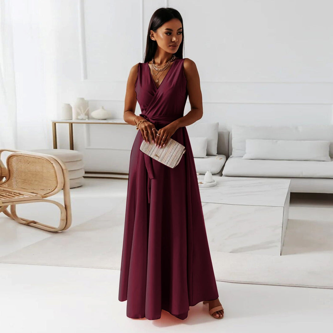 Cecelia | Elegant Women's Wedding Guest Sleeveless Maxi Dress