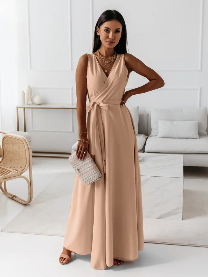 Cecelia | Elegant Women's Wedding Guest Sleeveless Maxi Dress