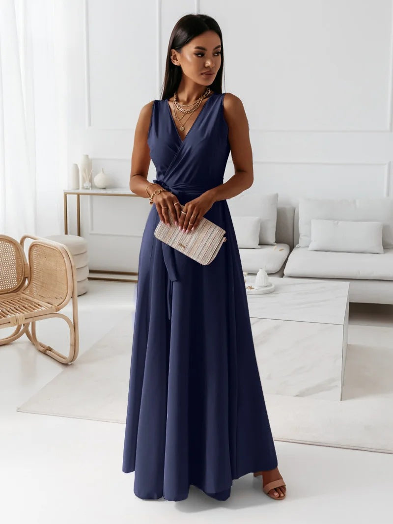 Cecelia | Elegant Women's Wedding Guest Sleeveless Maxi Dress