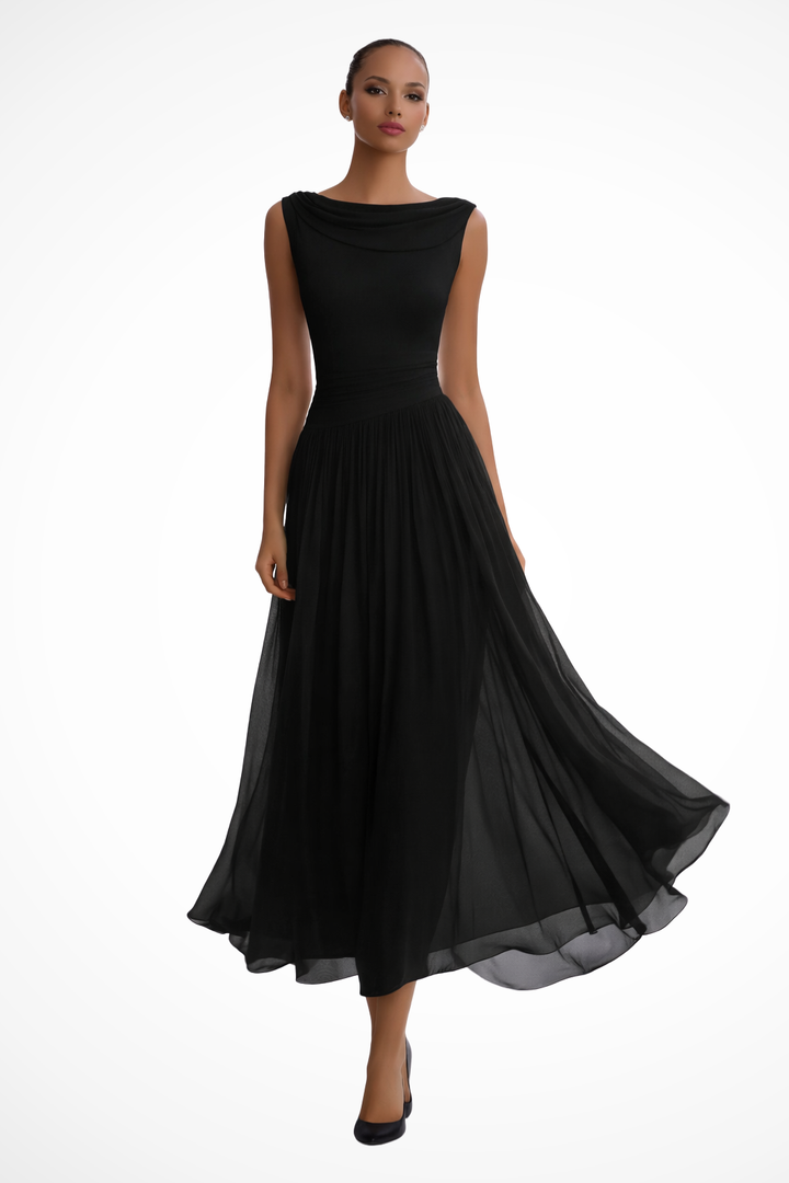 Charlotte | Effortless Women's Wedding Guest Draped Pleated Midi-Dress