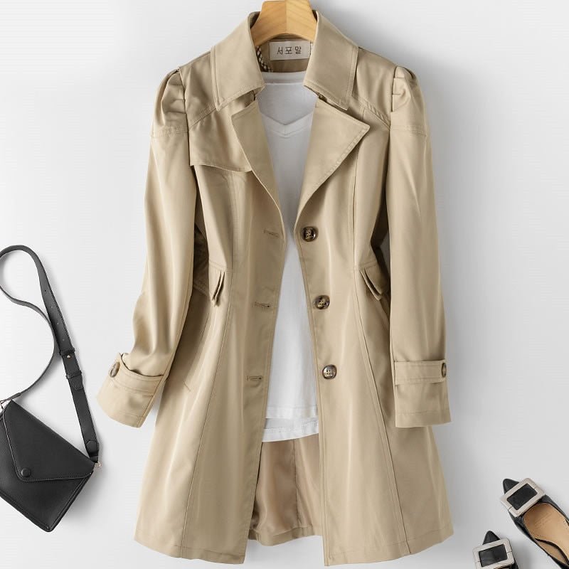 Charlotte | Women's Notch Collar Longline Trench Coat