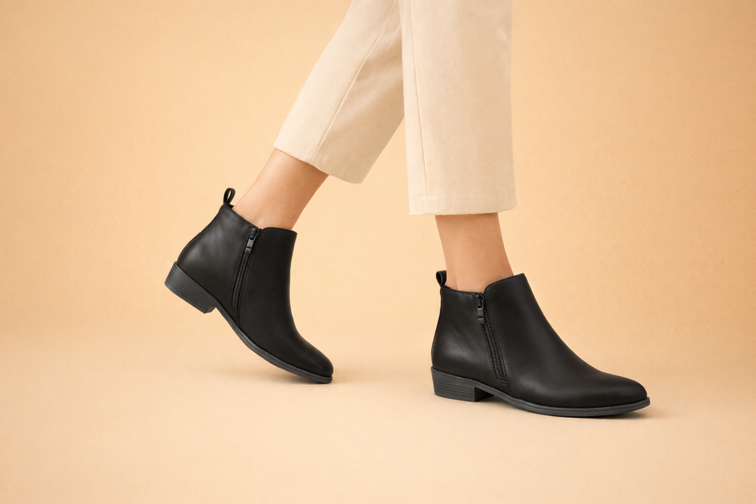 Clara | Women's Orthopedic Side Zip Block Heel Ankle Boots