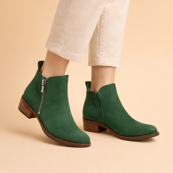 Clara | Women's Orthopedic Side Zip Block Heel Ankle Boots