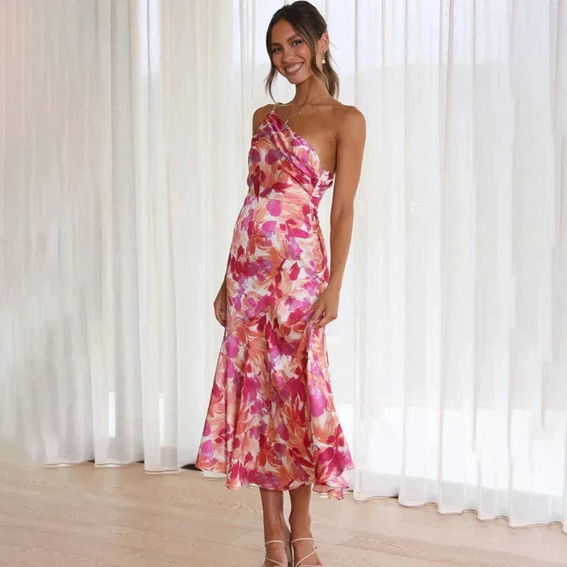 Clarabelle | Women's Wedding Guest Sleeveless Floral Midi Dress