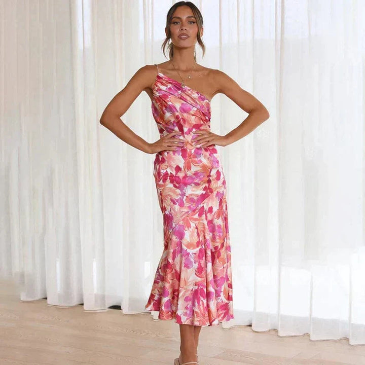 Clarabelle | Women's Wedding Guest Sleeveless Floral Midi Dress