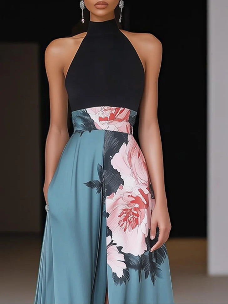 Clarissa | Women's Wedding Guest Floral Sleeveless Maxi Dress