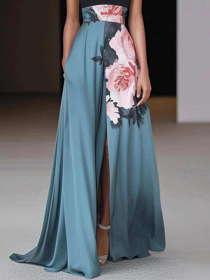 Clarissa | Women's Wedding Guest Floral Sleeveless Maxi Dress