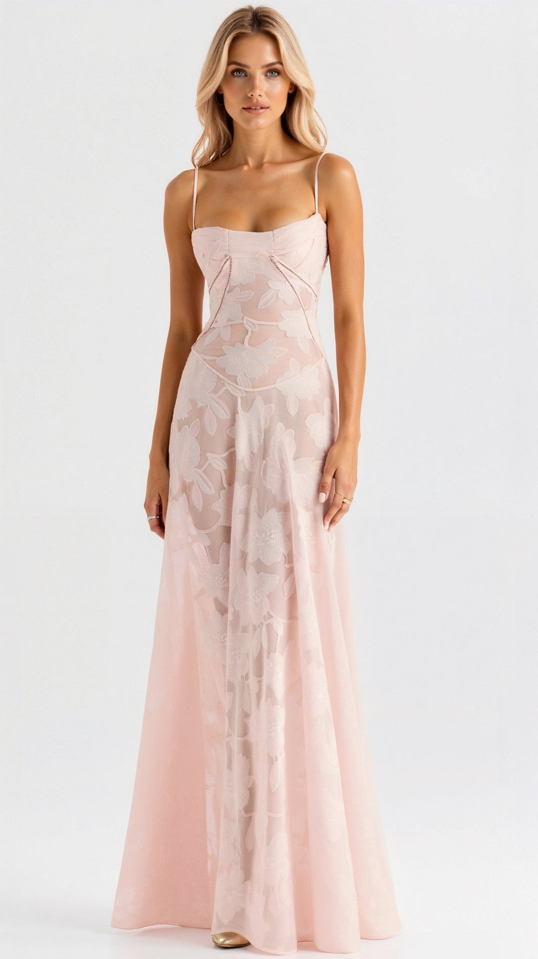 Cressida | Women's Floral Jacquard Corset Slip Maxi Dress