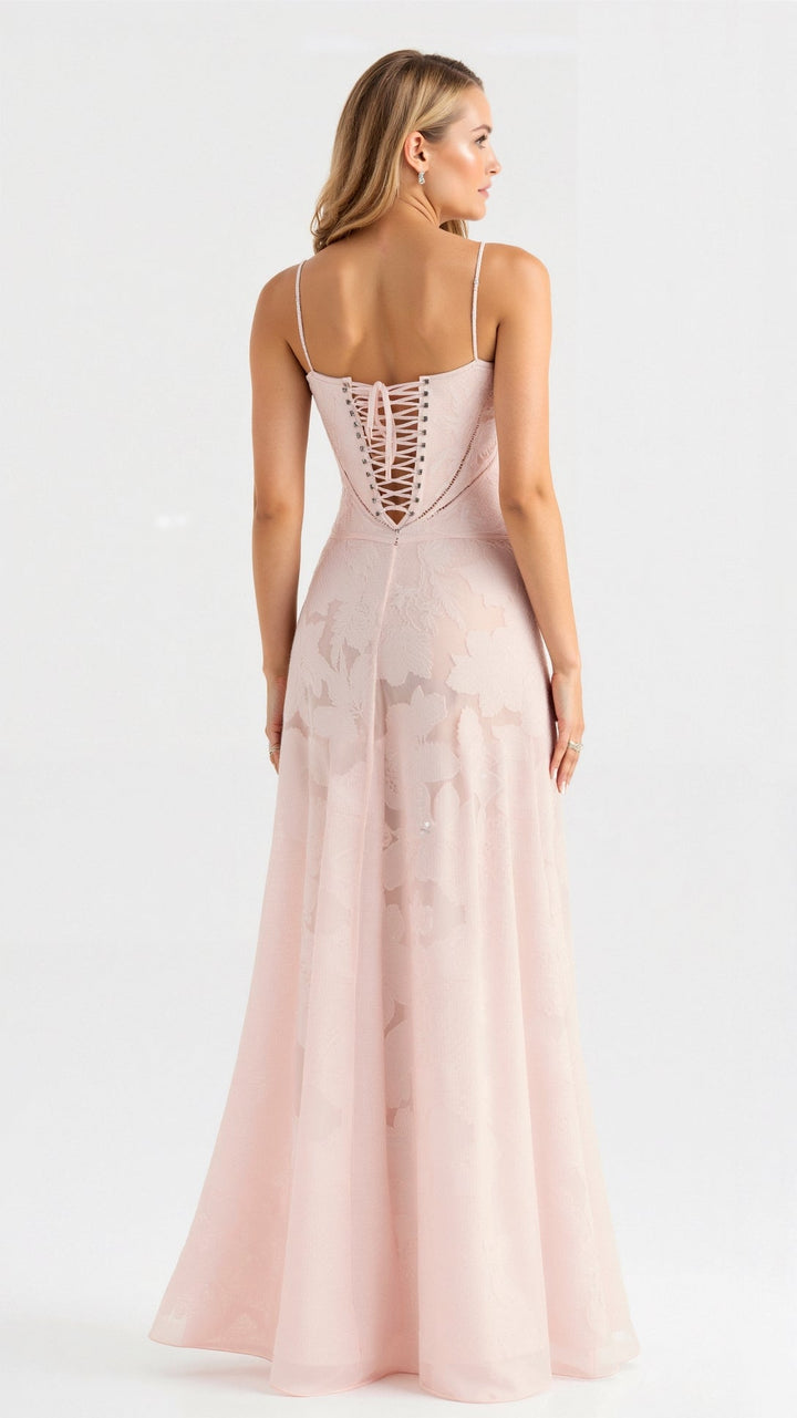 Cressida | Women's Floral Jacquard Corset Slip Maxi Dress