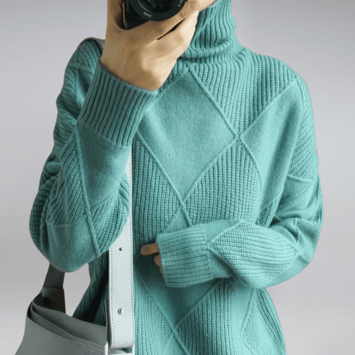 Cressida | Women's Knit Mock Neck Long Sleeve Jumper