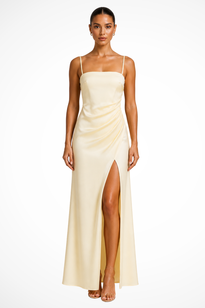 Eleanor | Elegant Women's Wedding Guest Square Neck Midi-Dress