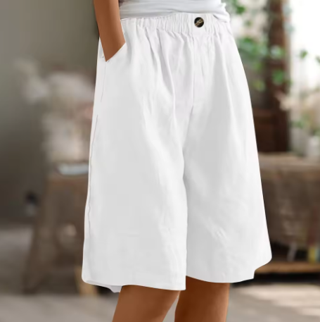 Eleanor | Women's Wide-Leg High Waist Knee-Length Shorts
