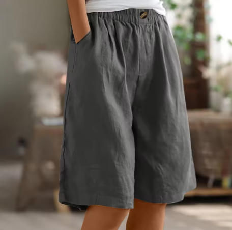 Eleanor | Women's Wide-Leg High Waist Knee-Length Shorts