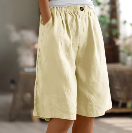 Eleanor | Women's Wide-Leg High Waist Knee-Length Shorts