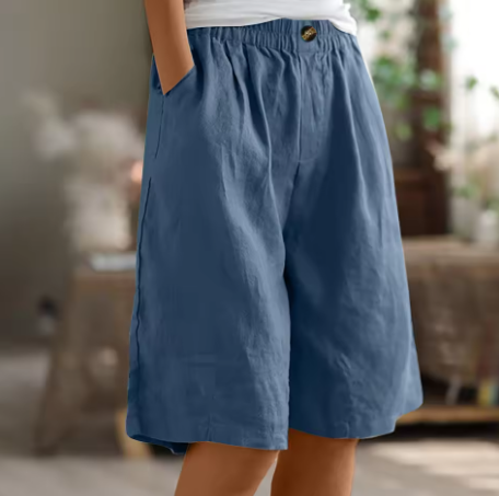 Eleanor | Women's Wide-Leg High Waist Knee-Length Shorts