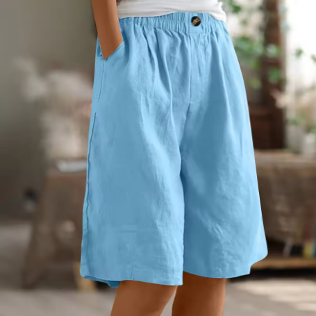 Eleanor | Women's Wide-Leg High Waist Knee-Length Shorts