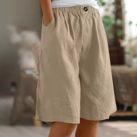 Eleanor | Women's Wide-Leg High Waist Knee-Length Shorts