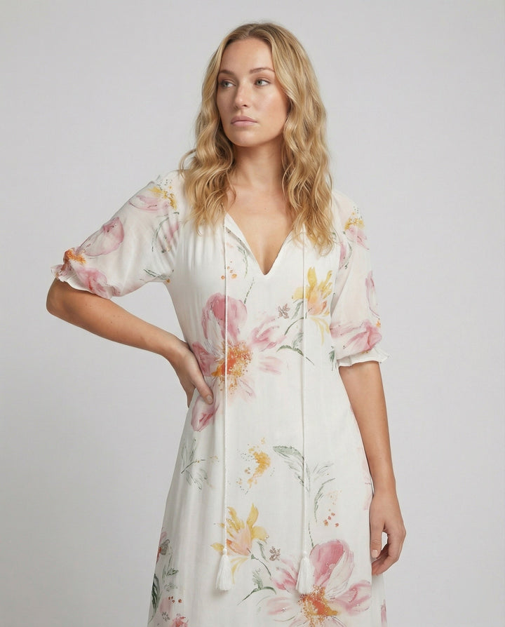 Elena | Elegant Women's Wedding Guest Floral Summer Maxi Dress