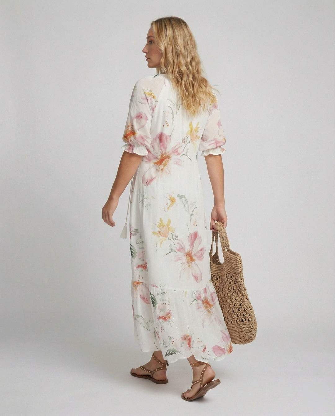 Elena | Elegant Women's Wedding Guest Floral Summer Maxi Dress