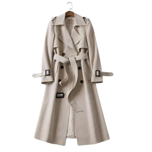 Elodie | Women's Classic Buckle Cuff Long Trench Coat