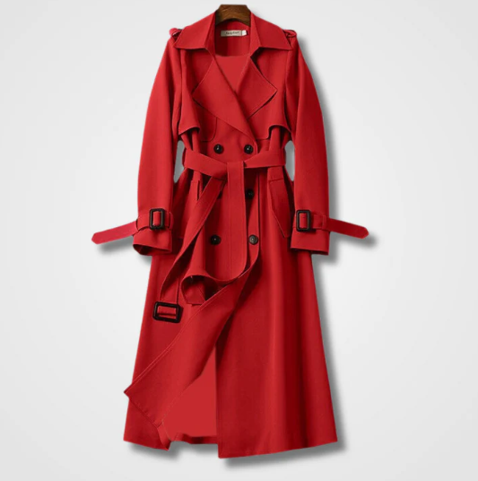 Elodie | Women's Classic Buckle Cuff Long Trench Coat