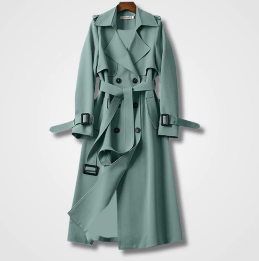 Elodie | Women's Classic Buckle Cuff Long Trench Coat