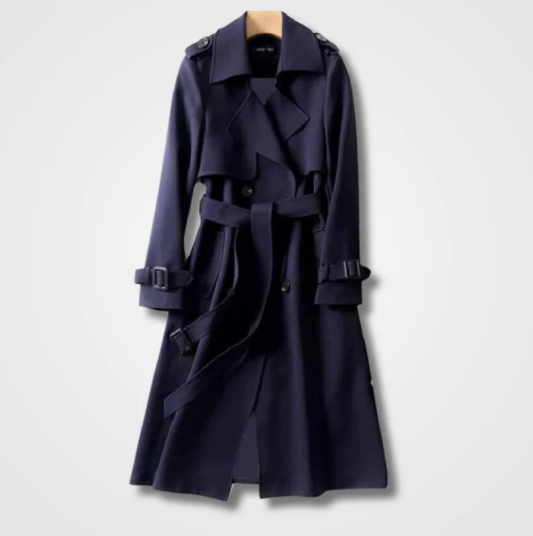 Elodie | Women's Classic Buckle Cuff Long Trench Coat
