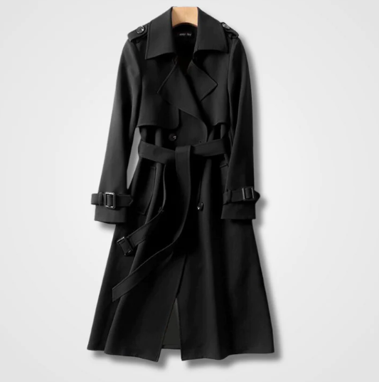 Elodie | Women's Classic Buckle Cuff Long Trench Coat